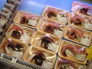 Octopus for sale at the supermarket